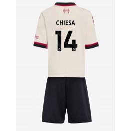 Liverpool Federico Chiesa #14 Uit tenue Kids 2025-26 Korte Mouw (+ Korte broeken)